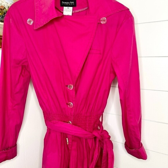 Patrizia Pepe Lightweight Trench Coat Ruby Violet NWT IT 42/US 6 - Picture 3 of 9